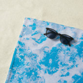 Serviette De Plage Surface de la planète de glace bleue et blanche (En situation)