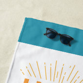 Serviette De Plage Surfboard High Tides Good Vibes Customizable Beach (En situation)