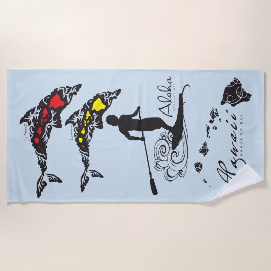 Serviette De Plage Surfer d'îles d'Hawaï (Devant)