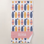 Serviette De Plage Surfs Up Plafond rose et fleurs (Devant)