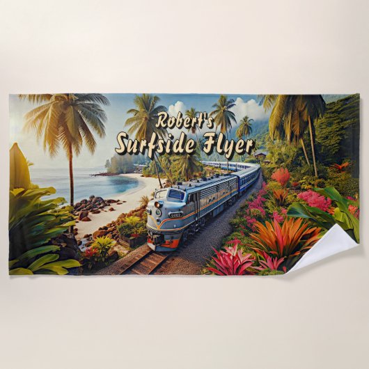 Serviette De Plage Surfside Flyer Diesel Train à la plage (Devant)