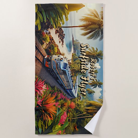 Serviette De Plage Surfside Flyer Diesel Train à la plage (Devant)