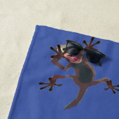 Serviette De Plage Surnommé Funny Gecko Lizard Blue Nom personnalisé (En situation)