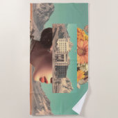 Serviette De Plage Surreal Portrait with Architectural Landscape (Devant)
