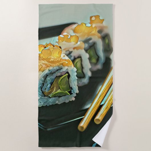 Serviette De Plage sushi japonais (Devant)