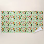 Serviette De Plage Sushi Kawaii Joyeux (Devant)