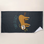 Serviette De Plage Sweet Napping Sloth "Take It Easy" (Devant)