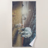 Serviette De Plage Sweet petite fille et son cheval "Meilleurs amis" (Devant)