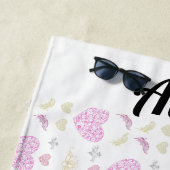 Serviette De Plage Sweet romantic valentine heart (En situation)