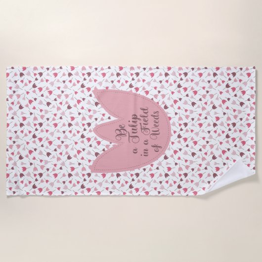 Serviette De Plage Sweet Simple Tulip Motif rose - Toutes les directi (Devant)
