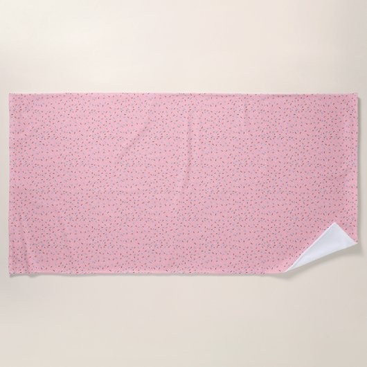 Serviette de plage Sweet Sprinkles (rose fraise) (Devant)