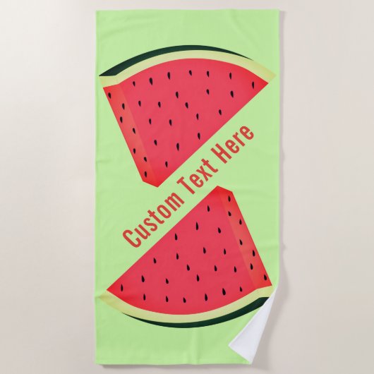 Serviette De Plage Sweet Watermelon Beach Tower Texte et couleur pers (Devant)