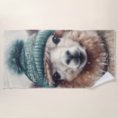 Serviette De Plage Sweet Winter Alpaca, coutume (Devant)