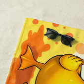 Serviette de plage Sweet Yellow Duck - Nom personn (En situation)