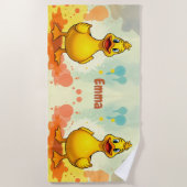 Serviette de plage Sweet Yellow Duck - Nom personn (Devant)