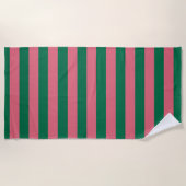 Serviette De Plage Sweetheart Rose Pickle Vert Rayure (Devant)