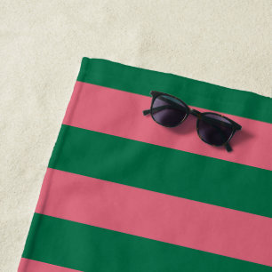Serviette De Plage Sweetheart Rose Pickle Vert Rayure