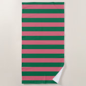 Serviette De Plage Sweetheart Rose Pickle Vert Rayure (Devant)