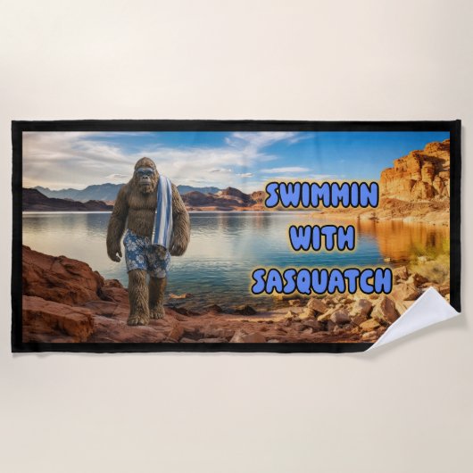 Serviette de plage « Swimmin With Sasquatch » (Devant)