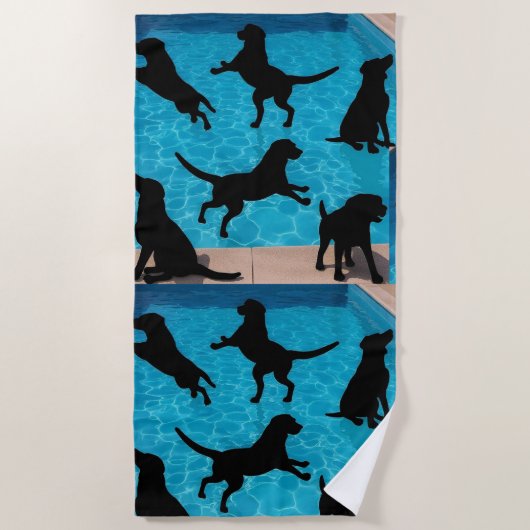 Serviette De Plage Swimming Dogs  (Devant)