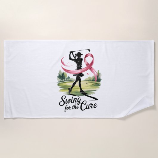 Serviette De Plage Swing for the Cure Golf Breast Cancer (Devant)