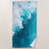 Serviette De Plage Swirling Turquoise Waves Abstract Ocean Wave Art (Devant)