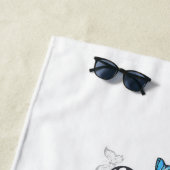 Serviette De Plage Symbol Infinity of Blue Morpho Butterflies (En situation)