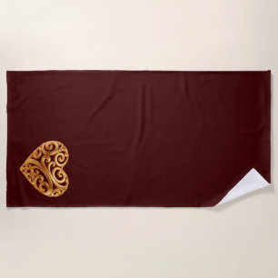 Serviette De Plage Symbole Bourguignon Cœur Doré de l'Amour