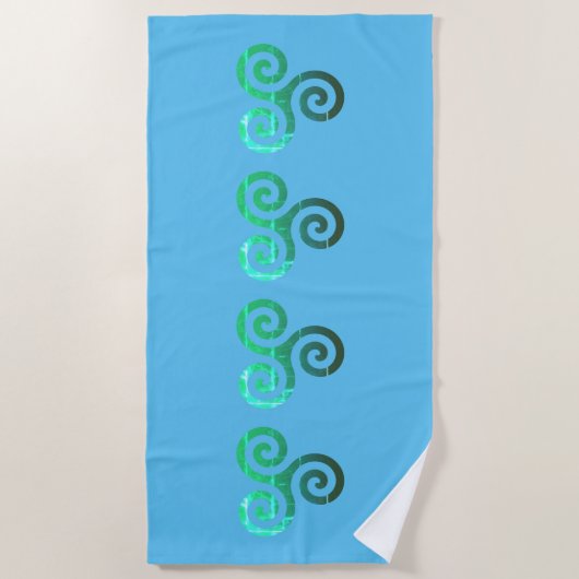 Serviette De Plage Symbole celtique antique Emerald Triskele (Devant)