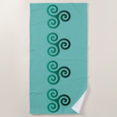 Serviette De Plage Symbole celtique antique Triskele vert (Devant)