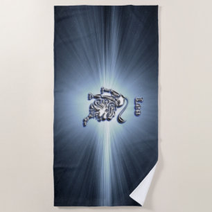 Serviette De Plage Symbole de chrome de Lion