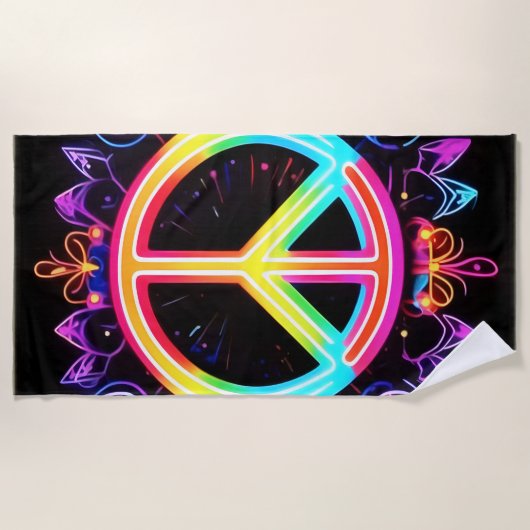 Serviette De Plage Symbole de paix arc-en-ciel Art (Devant)