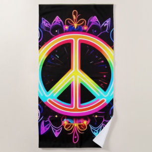 Serviette De Plage Symbole de paix arc-en-ciel Art