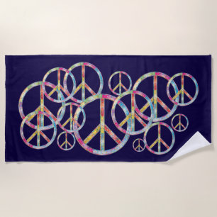 Serviette De Plage SYMBOLE DE PAIX Coloré