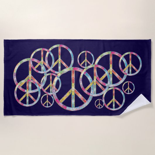 Serviette De Plage SYMBOLE DE PAIX Coloré (Devant)