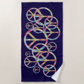 Serviette De Plage SYMBOLE DE PAIX Coloré (Devant)