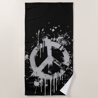 Serviette De Plage Symbole de Paix Grunge – Conception d'Art de Rue U