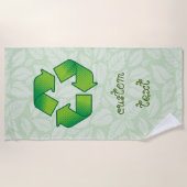 Serviette De Plage Symbole de recyclage (Devant)