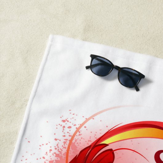 Serviette De Plage Symbole d'infini avec plume arc-en-ciel (En situation)