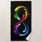 Serviette De Plage Symbole d'infini de comètes arc-en-ciel (Devant)