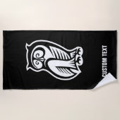 Serviette De Plage Symbole hibou blanc (Devant)