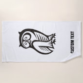 Serviette De Plage Symbole hibou noir (Devant)