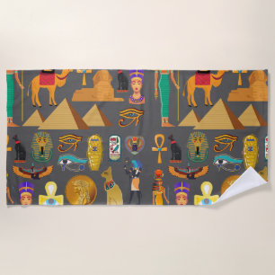 Serviette De Plage SYMBOLE HIÉROglyphique égyptien Motif pharaon