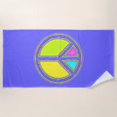 Serviette De Plage Symbole PAIX avec des couleurs remplies (Devant)