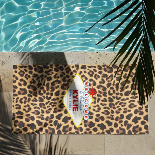 Serviette De Plage SYMBOLE Vegas Empreinte de léopard personnalisé