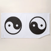 Serviette De Plage Symbole Yin Yang - conception de tatouage solide (Devant)