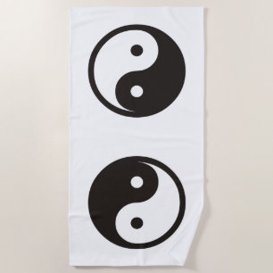 Serviette De Plage Symbole Yin Yang - conception de tatouage solide