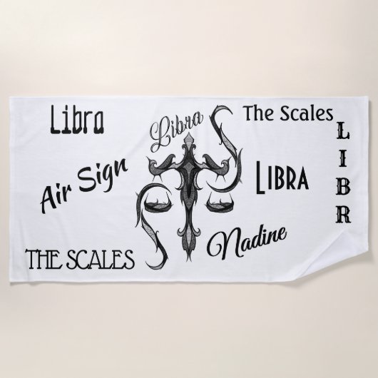 Serviette De Plage SYMBOLE Zodiaque Libra (Devant)