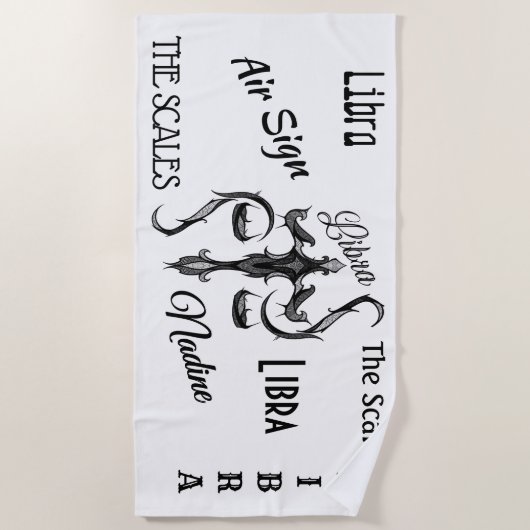 Serviette De Plage SYMBOLE Zodiaque Libra (Devant)