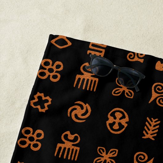 Serviette De Plage Symboles africains Adinkra Design ethnique (En situation)